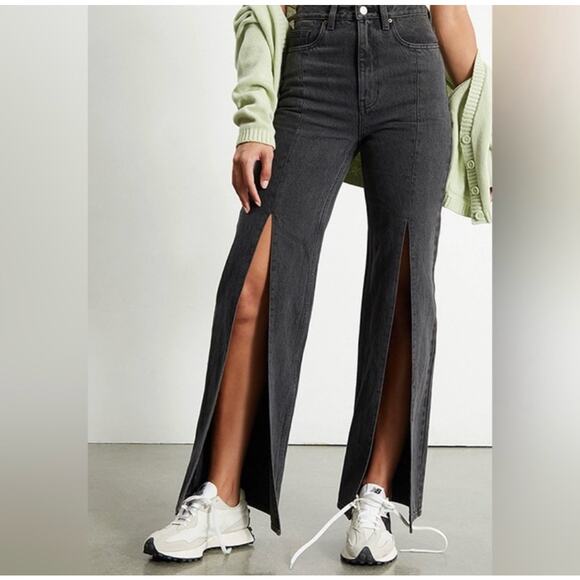 Pacsun 90’s Boyfriend Front Split High Rise Jeans Size 27 NWT Washed Black - Picture 11 of 11